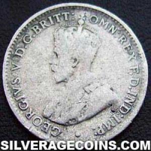 1918 M George V Australian Silver Threepence (Obverse)