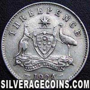 1924 (m&sy) George V Australian Silver Threepence (Reverse)