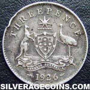 1926 (m&sy) George V Australian Silver Threepence (Reverse)