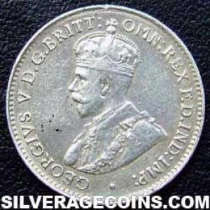 1928 (m) George V Australian Silver Threepence (Obverse)