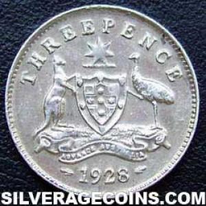 1928 (m) George V Australian Silver Threepence (Reverse)