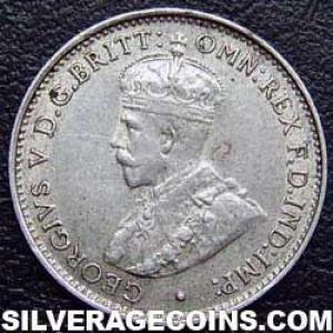 1934 (m) George V Australian Silver Threepence (Obverse)
