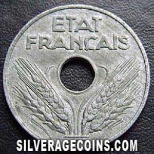 1942 French 20 Centimes (Vichy, light) (Obverse)