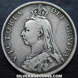 1891 Victoria British Silver "Jubilee head" Florin (Obverse)