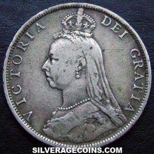 1892 Victoria British Silver "Jubilee head" Florin (Obverse)