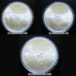 Set Canadiense de Plata de las Olimpiadas de Montreal Serie VI 1976 (4) (Anverso)