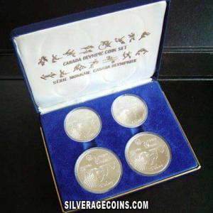 Set Canadiense de Plata de las Olimpiadas de Montreal Serie VI 1976 (4) (Reverso)
