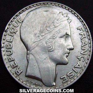 10 Francos de Plata Franceses 1929 (Anverso)