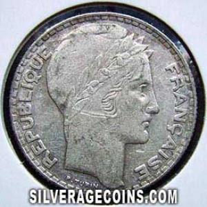 1932 French Silver 10 Francs (Obverse)