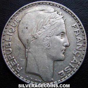 10 Francos de Plata Franceses 1938 (Anverso)