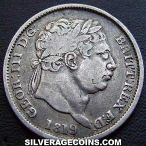 1819 George III British Silver Shilling (Obverse)