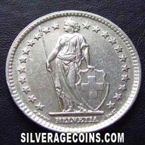 1946 B Swiss Silver 2 Francs (Obverse)