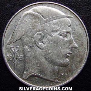 1949 Leopold III Belgian Silver 20 Francs (Dutch) (Reverse)