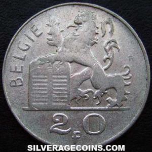 1953 Leopold III Belgian Silver 20 Francs (Dutch) (Obverse)
