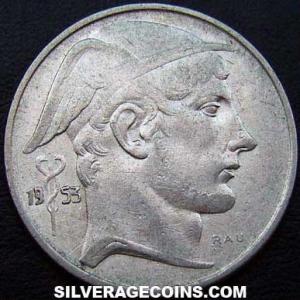 1953 Leopold III Belgian Silver 20 Francs (Dutch) (Reverse)