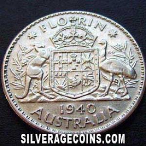 Florín de Plata Australiano de Jorge VI 1940 (m) (Reverso)