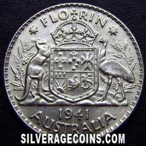 Florín de Plata Australiano de Jorge VI 1941 (m) (Reverso)