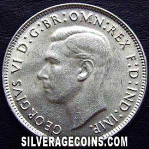 Florín de Plata Australiano de Jorge VI 1942 (m) (Anverso)