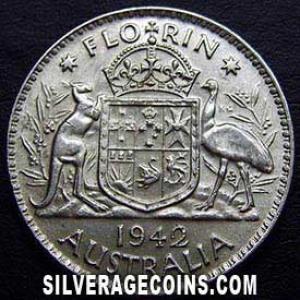 Florín de Plata Australiano de Jorge VI 1942 (m) (Reverso)