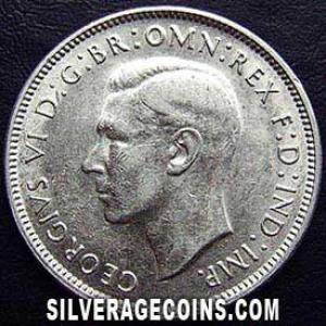 Florín de Plata Australiano de Jorge VI 1942 S (Anverso)