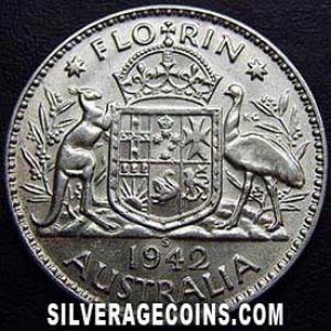 Florín de Plata Australiano de Jorge VI 1942 S (Reverso)