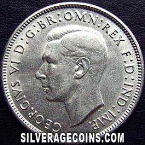 Florín de Plata Australiano de Jorge VI 1943 S (Anverso)