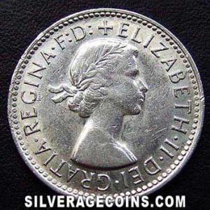 1957 (m) Elizabeth II Australian Silver Shilling (Obverse)