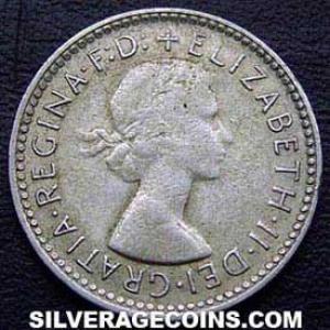 1959 (m) Elizabeth II Australian Silver Sixpence (Obverse)