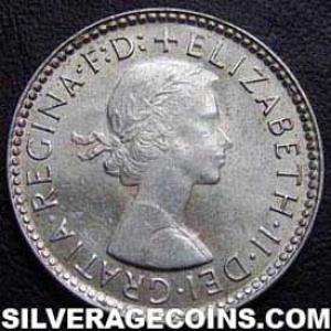1963 (m) Elizabeth II Australian Silver Sixpence (Obverse)