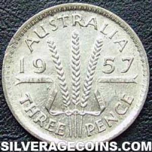 1957 (m) Elizabeth II Australian Silver Threepence (Reverse)
