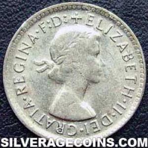 1961 (m) Elizabeth II Australian Silver Threepence (Obverse)