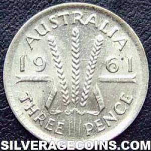 1961 (m) Elizabeth II Australian Silver Threepence (Reverse)