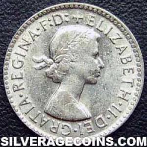 1963 (m) Elizabeth II Australian Silver Threepence (Obverse)