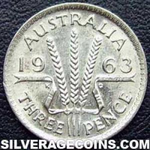 1963 (m) Elizabeth II Australian Silver Threepence (Reverse)