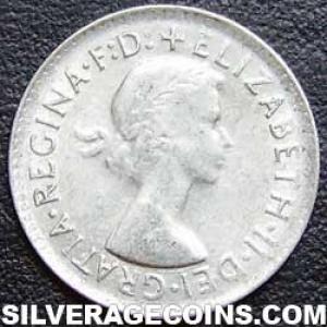 1964 (m) Elizabeth II Australian Silver Threepence (Obverse)
