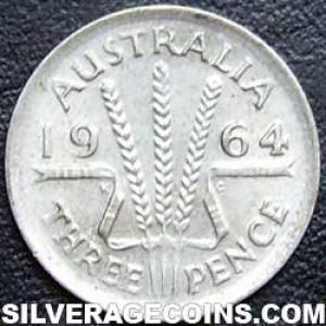 1964 (m) Elizabeth II Australian Silver Threepence (Reverse)