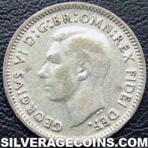1949 (m) George VI Australian Silver Threepence (Obverse)