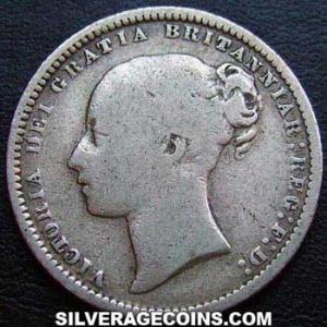 Chelín "Young Head" de Plata Británico de Victoria 1872 (Anverso)