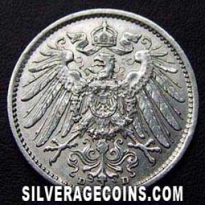 1909 D Wilhelm II German Silver Mark (Obverse)