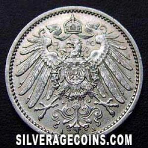 1915 A Wilhelm II German Silver Mark (Obverse)
