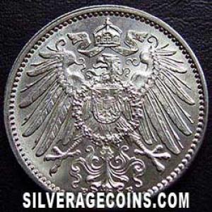 1915 E Wilhelm II German Silver Mark (Obverse)