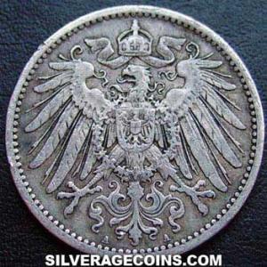 Marco de Plata Alemán de Guillermo II 1900 A (Anverso)