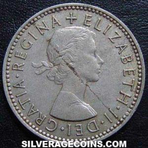 1954 Elizabeth II British Shilling (England) (Obverse)