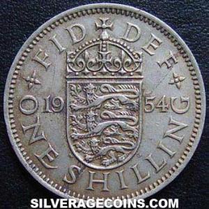 1954 Elizabeth II British Shilling (England) (Reverse)