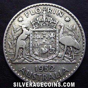 1952 (m) George VI Australian Silver Florin (Reverse)