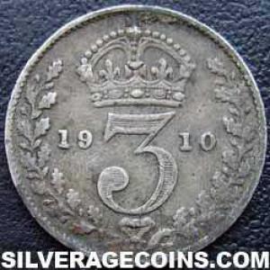 1910 Edward VII British Silver Threepence (Reverse)