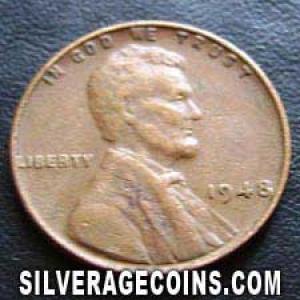 1948 United States "Lincoln Wheat Penny" Cent (Obverse)