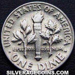 1965 United States "Roosevelt Dime" 10 Cents (Reverse)