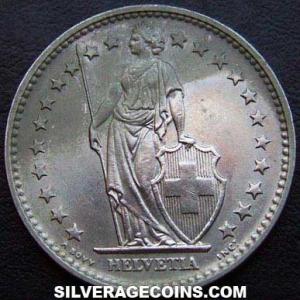 1970 Swiss 2 Francs (Obverse)