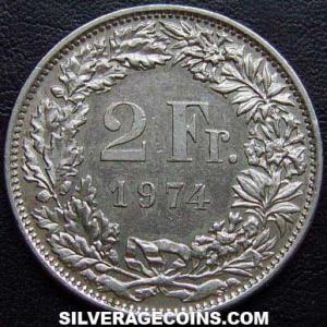 1974 Swiss 2 Francs (Reverse)
